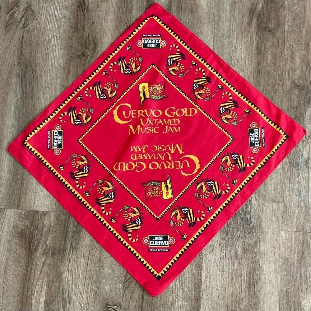 Bandana 1996 Jose Cuervo Gold Primo Tequila Untamed Music Jam Red Square 20 1/2”